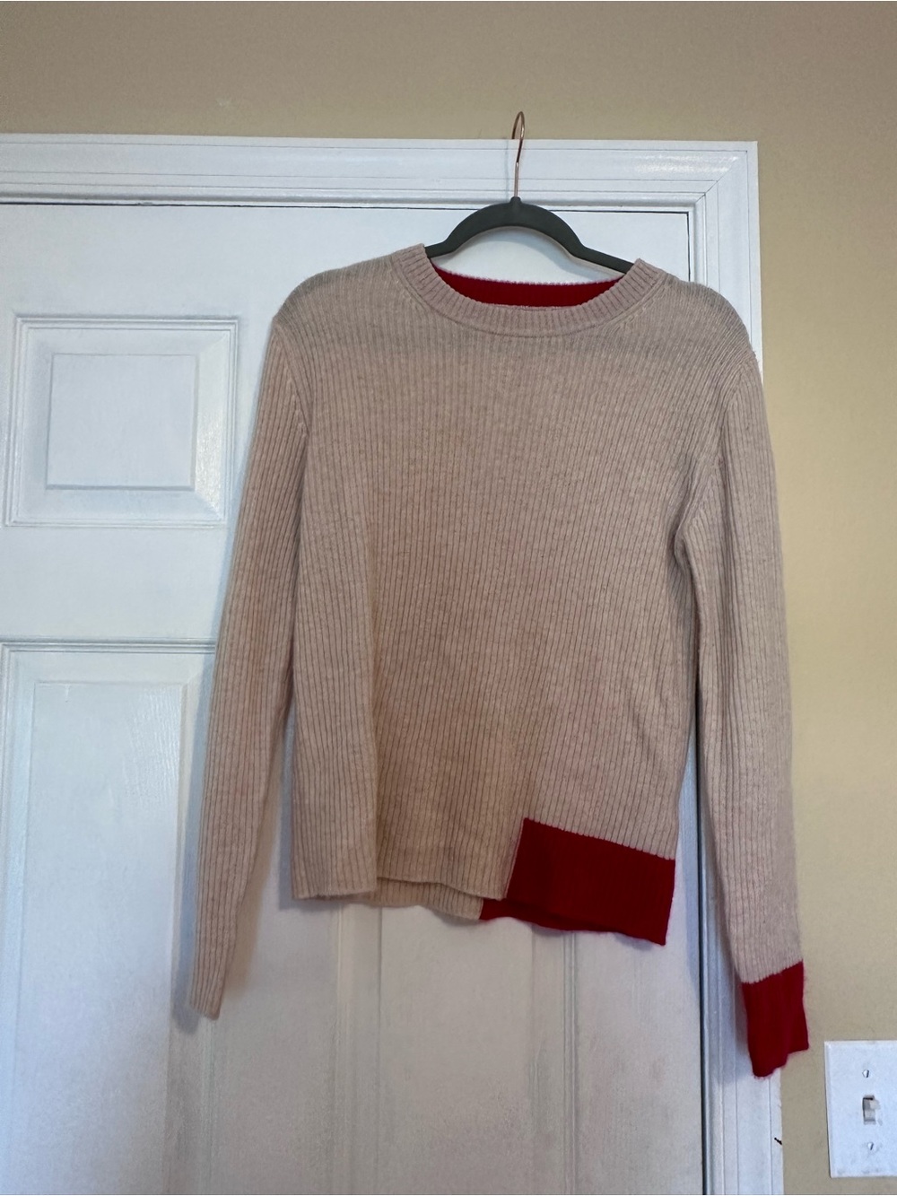 Ribbed Knit 100% Cashmere Sweater